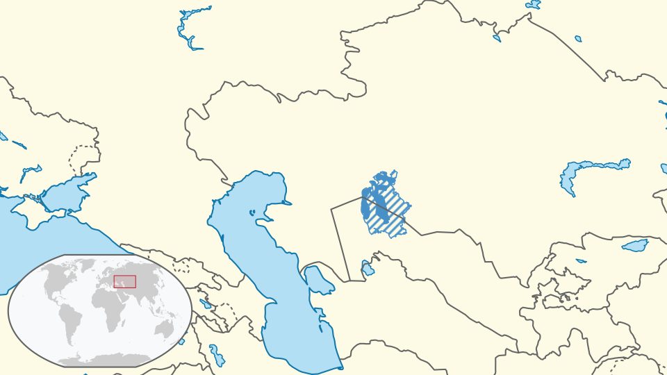 Aralo jūros vieta Centrinėje Azijoje